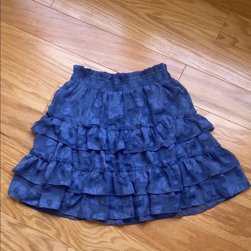 LC Lauren Conrad Blue Tiered Ruffle Skirt | Size Medium